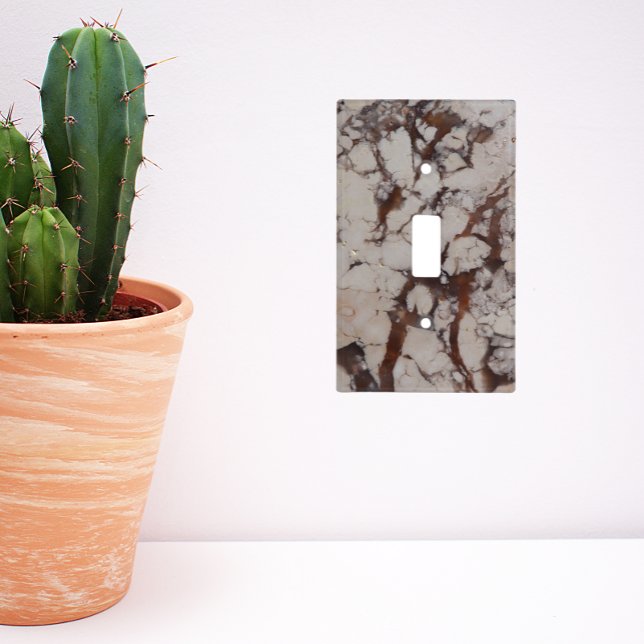 White Marble Stone Pattern Light Switch Cover (In Situ)