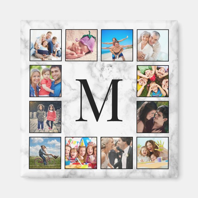 White Marble Stone Pattern Magnet (Front)