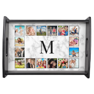 White Marble Stone Pattern Serving Tray