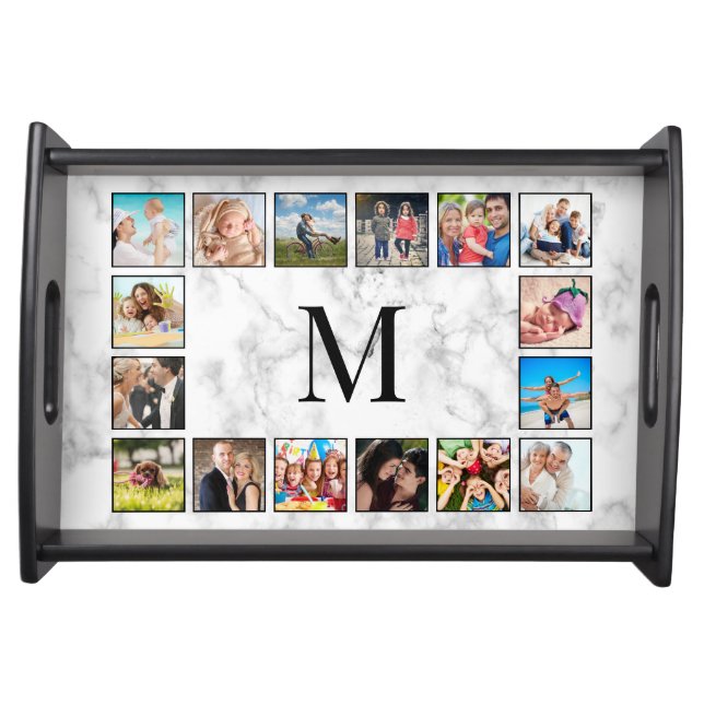 White Marble Stone Pattern Serving Tray (Front)