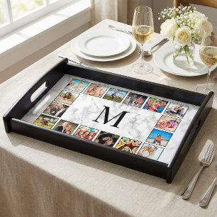 White Marble Stone Pattern Serving Tray