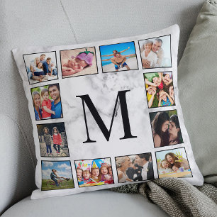 White Marble Stone Pattern Throw Pillow