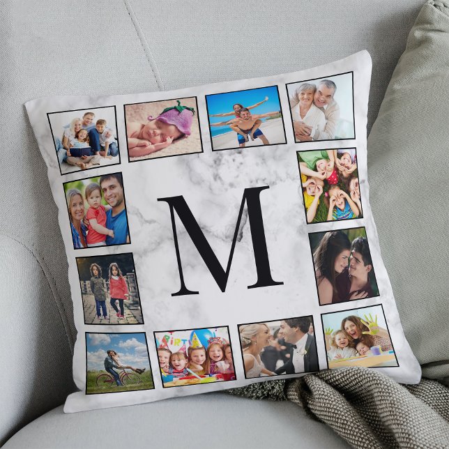 White Marble Stone Pattern Throw Pillow (Creator Uploaded)