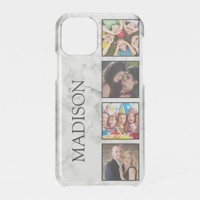 White Marble Stone Pattern Uncommon iPhone Case (Back)
