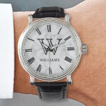 White Marble Stone Pattern Watch<br><div class="desc">Create your own personalized watch with your custom name on an elegant white marble background.</div>
