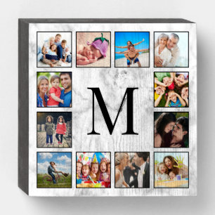 White Marble Stone Pattern Wooden Box Sign