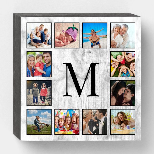 White Marble Stone Pattern Wooden Box Sign (Front Horizontal)