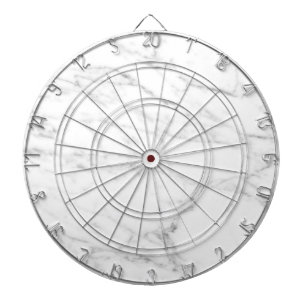 White marble stone print custom dartboard