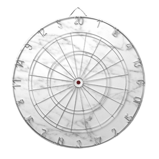 White marble stone print custom dartboard (Front)
