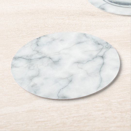 white marble stone round paper coaster