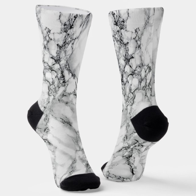 White Marble Stone Socks Modern Design  (Angled)
