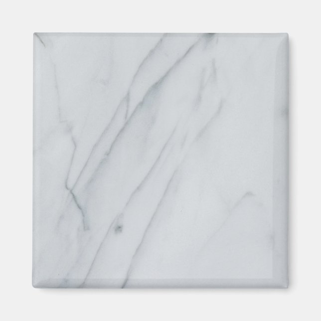 White marble Stone Square Magnet (Front)