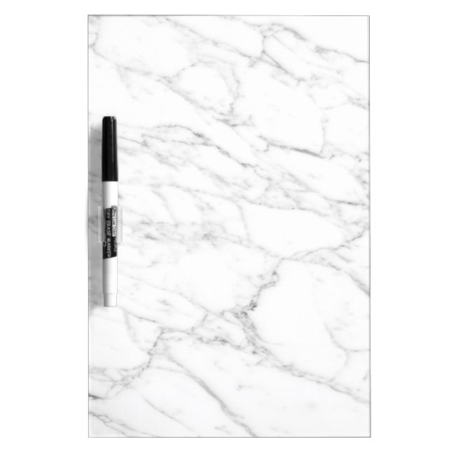White marble stone texture dry erase board and pen (Front)