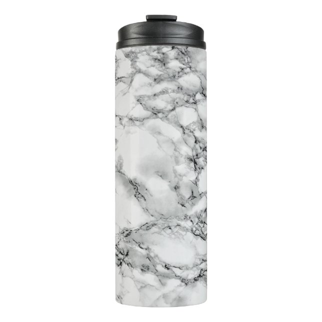 White Marble Stone Thermal Tumbler (Front)