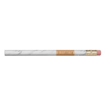 White marble stone with copper label and your name pencil White marble stone with copper label and your name pencil