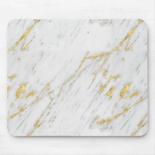 White Marble Stone With Glitter Mouse Pad | Zazzle.com