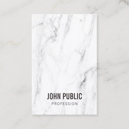 White Marble Template Simple Modern Professional Business Card