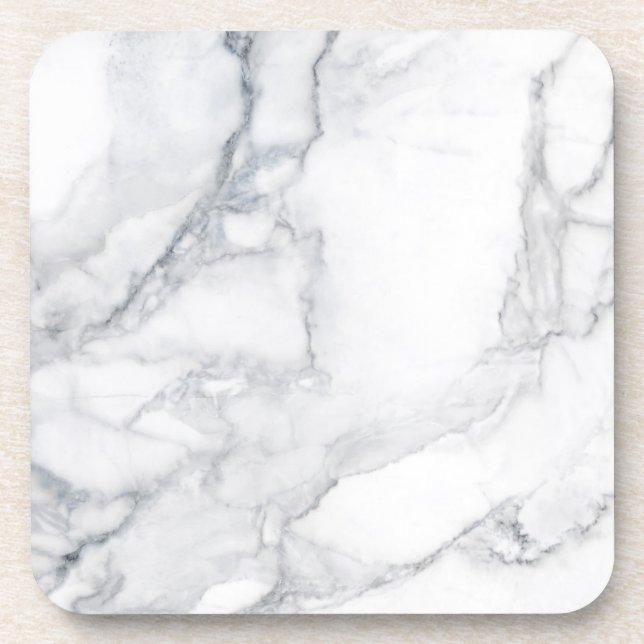 White marble texture beverage coaster (Front)