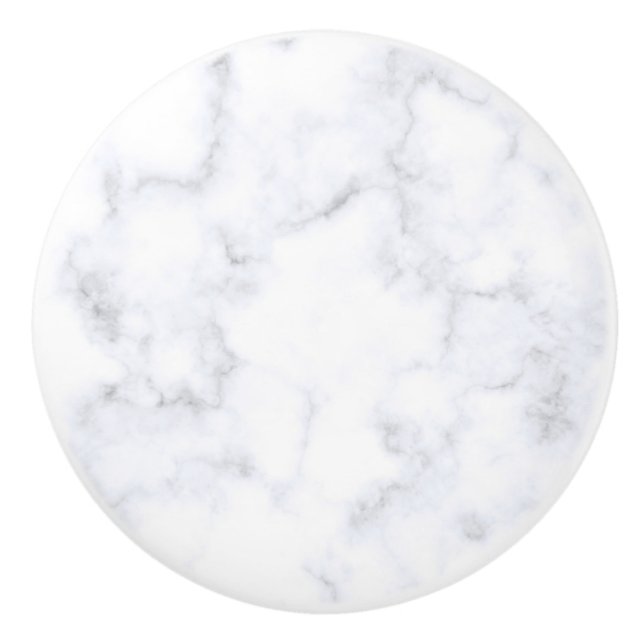 White Marble Texture Ceramic Knob (Front)