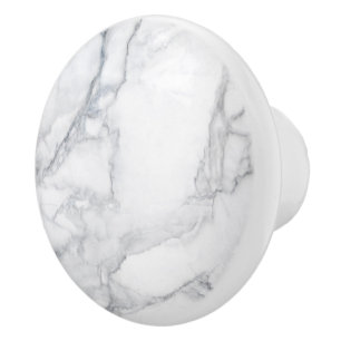 White marble texture ceramic knob