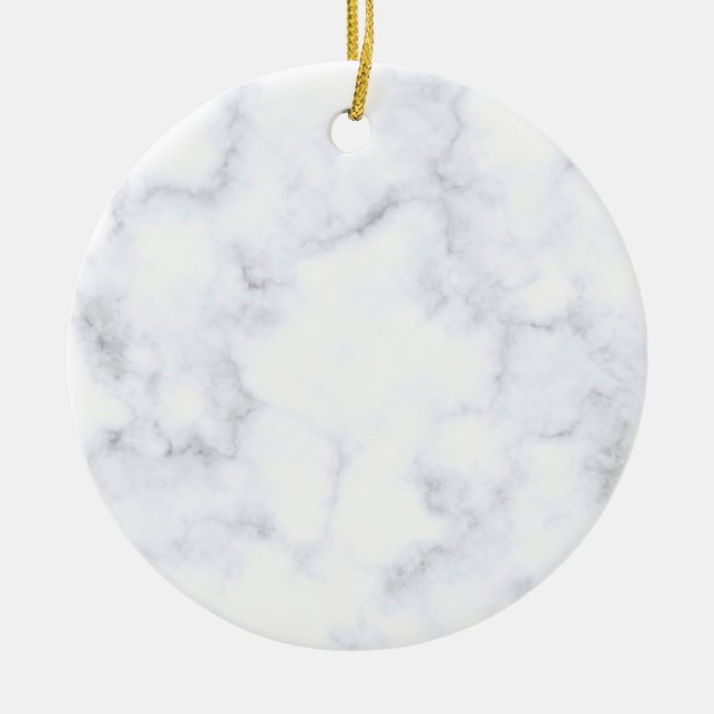 White Marble Texture Ceramic Ornament (Front)