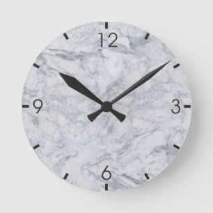 White Marble Texture Clock