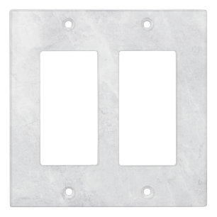 White Marble Texture Double Rocker Light Switch Cover