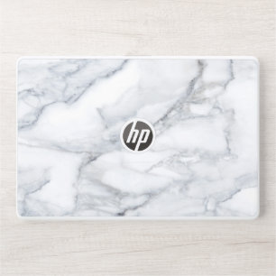 White marble texture HP laptop skin