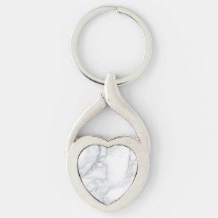 White marble texture keychain