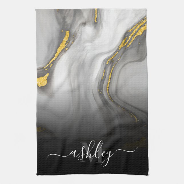 White Marble Texture Kitchen Towel (Vertical)