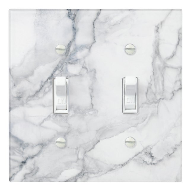 White marble texture light switch cover (In Situ)