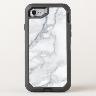White marble texture OtterBox defender iPhone SE/8/7 case
