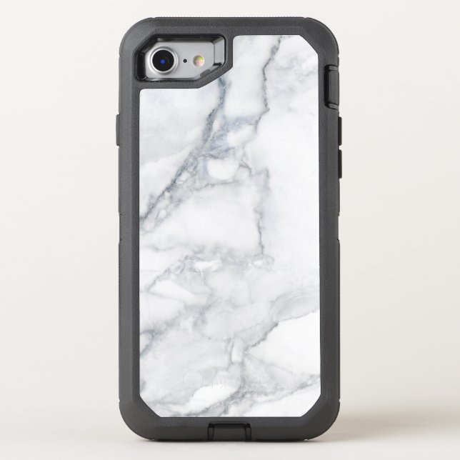 White marble texture otterbox iPhone case (Back)