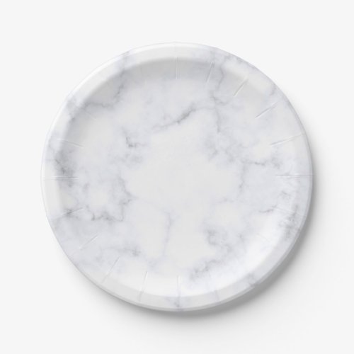 White Marble Texture Paper Plates