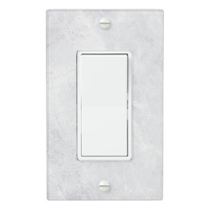 White Marble Texture Single Rocker Light Switch Cover