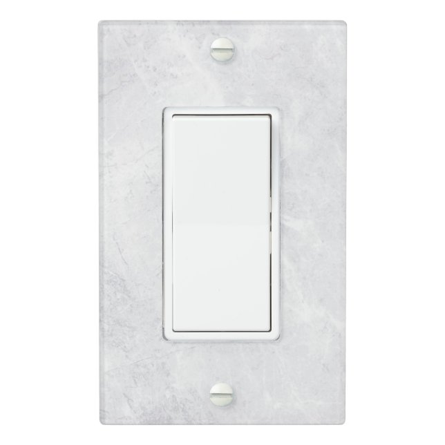 White Marble Texture Single Rocker Light Switch Cover (In Situ)