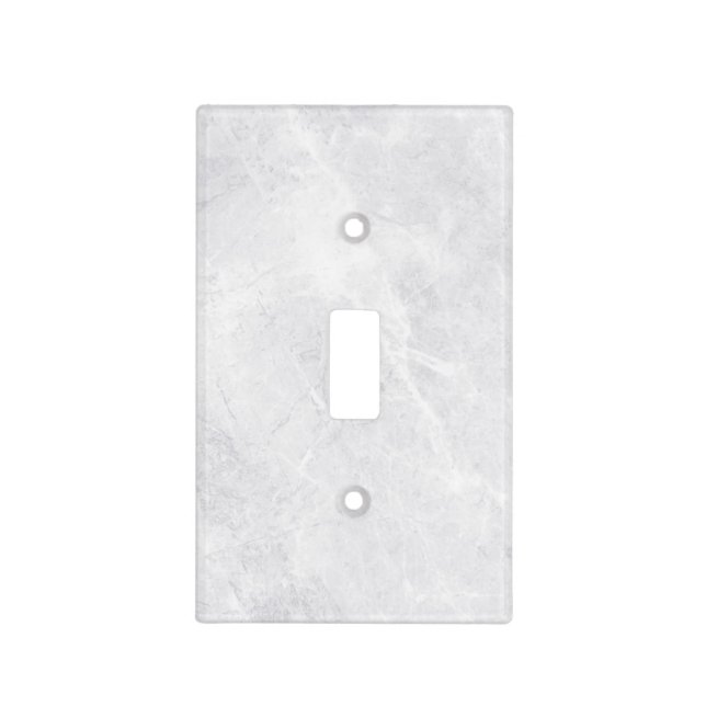 White Marble Texture Single Toggle Light Switch Cover (Front)