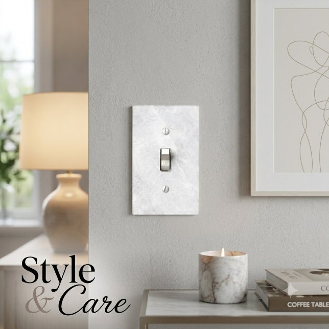 White Marble Texture Single Toggle Light Switch Cover (White Marble Texture Single Toggle Light Switch Cover)