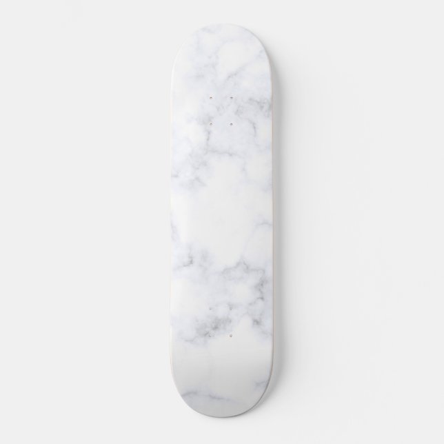 White Marble Texture Skateboard (Front)