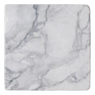 White marble texture trivet