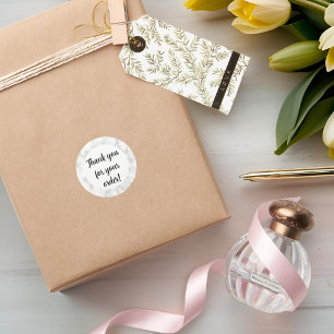 White marble Thank You Classic Round Sticker