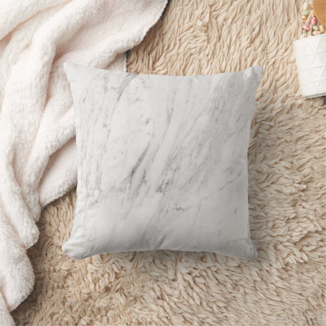 White Marble  Throw Pillow (Blanket)