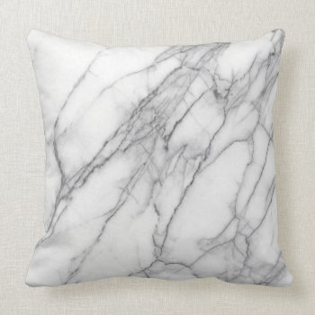 White Marble  Throw Pillow by KRStuff at Zazzle