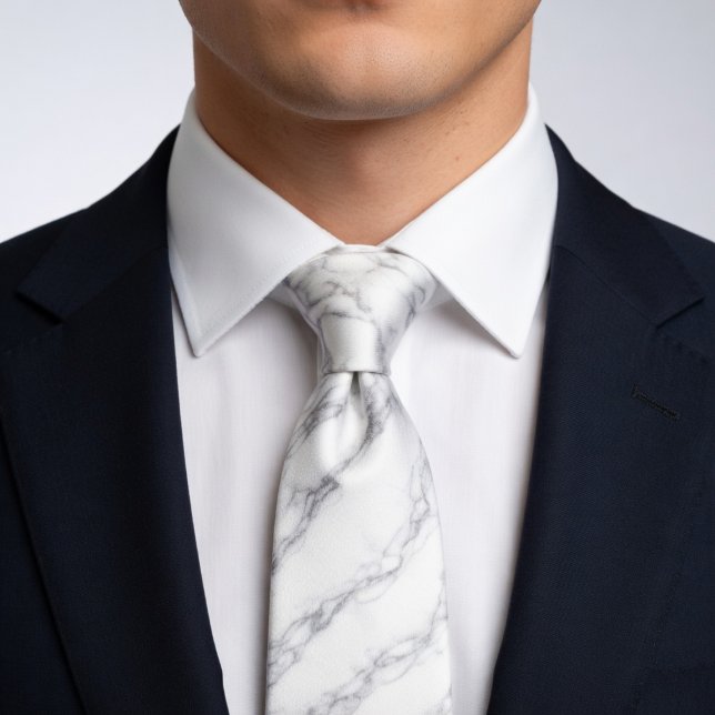 White Marble Tie | Elegant Carrara Stone (Creator Uploaded)