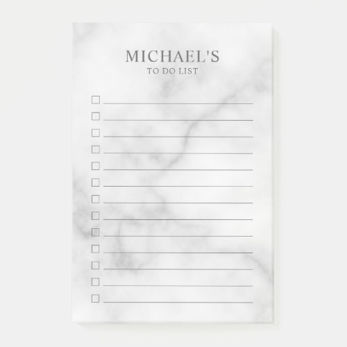 White Marble To Do List Notes