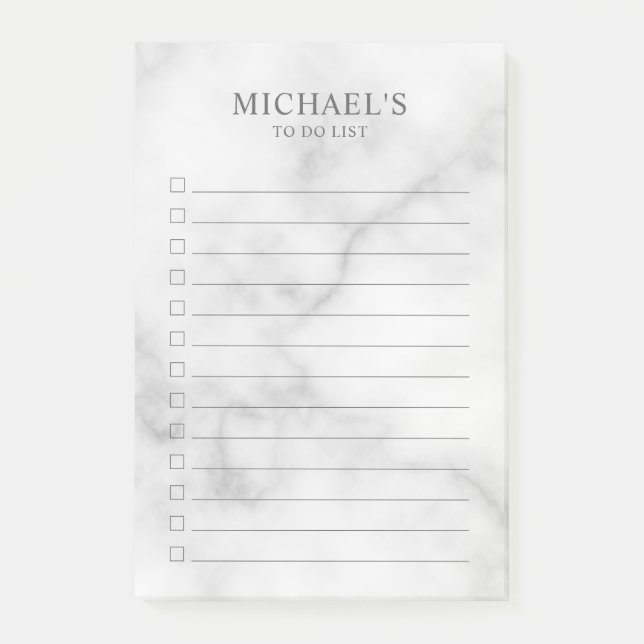 White Marble To Do List Notes (Front)
