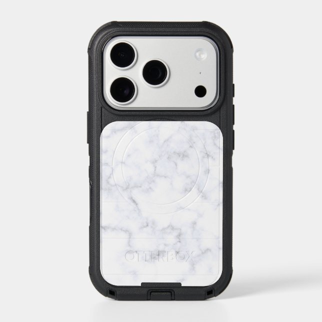 White Marble Trendy  Otterbox iPhone Case (Back)