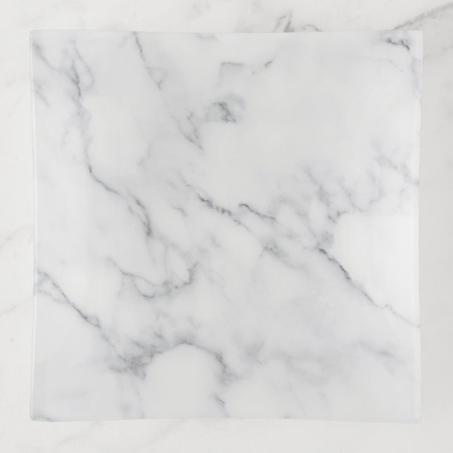 White Marble Trinket Tray (Front)