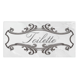 White Marble Vintage Toilette Door Sign