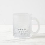 White Marble Wedding Bridal Baby Shower Name Favor Frosted Glass Coffee Mug<br><div class="desc">Create your unique personalized gift with this elegant and minimalist white transparent marble Frosted Glass Coffee Mug template. Write your name, bridesmaid name, groomsmen name, parent name or any custom text and your celebration: Wedding, Bridal Shower, Baby Shower, Birthday, Sewwt 16, Baptism, First Communion or any special occasion. This customizable...</div>